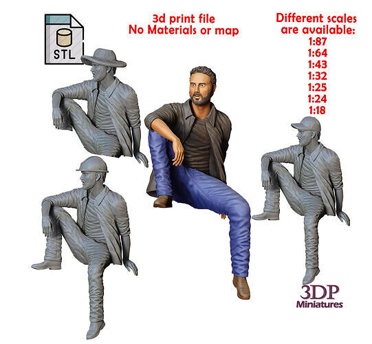 N7 a man sitting on a car 3D print model