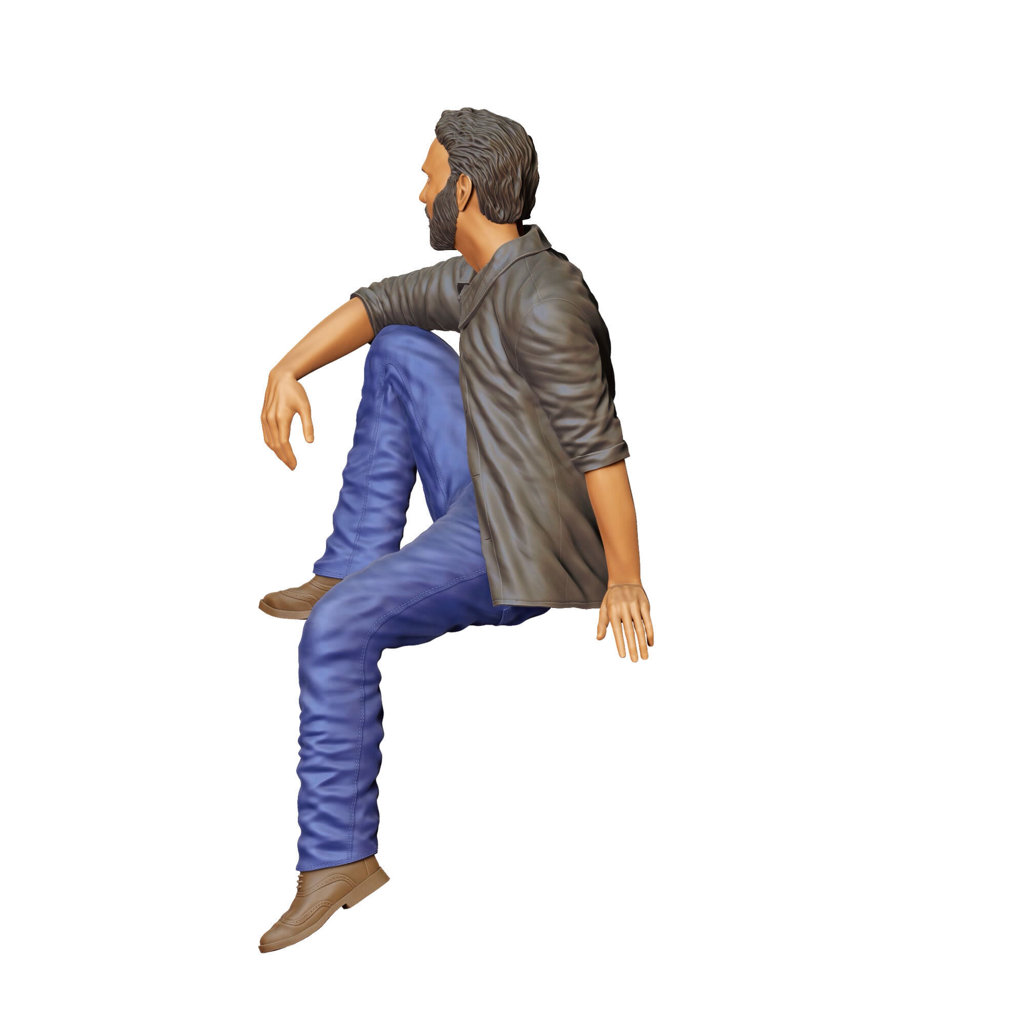 N7 a man sitting on a car 3D print model_17