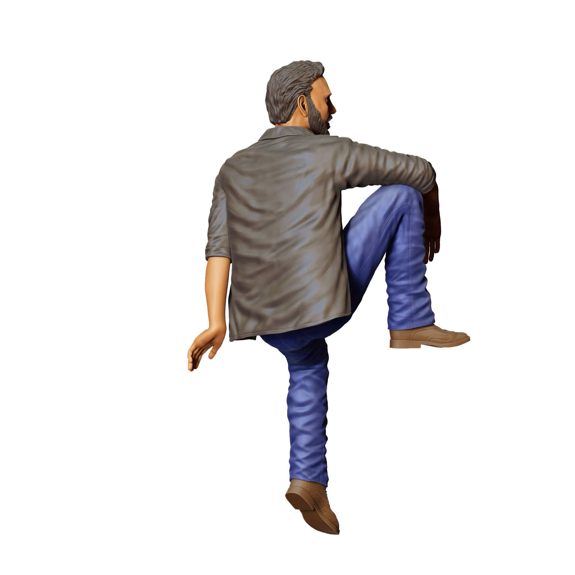 N7 a man sitting on a car 3D print model_8