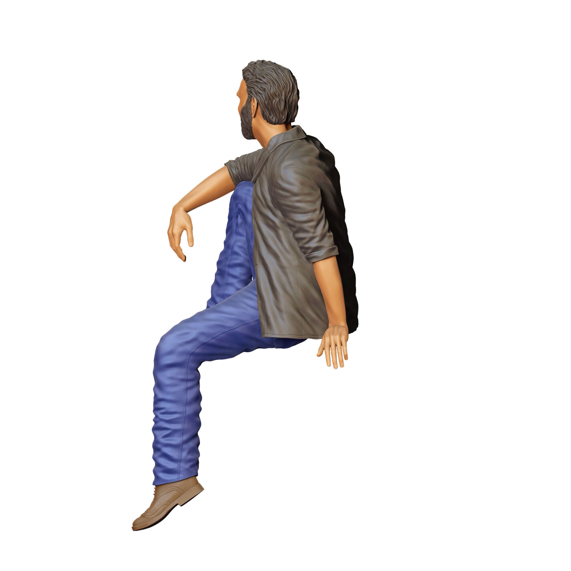 N7 a man sitting on a car 3D print model_16