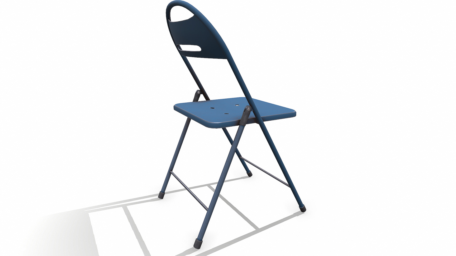 Old Metal Folding Chair Low-poly PBR Low-poly 3D model_7