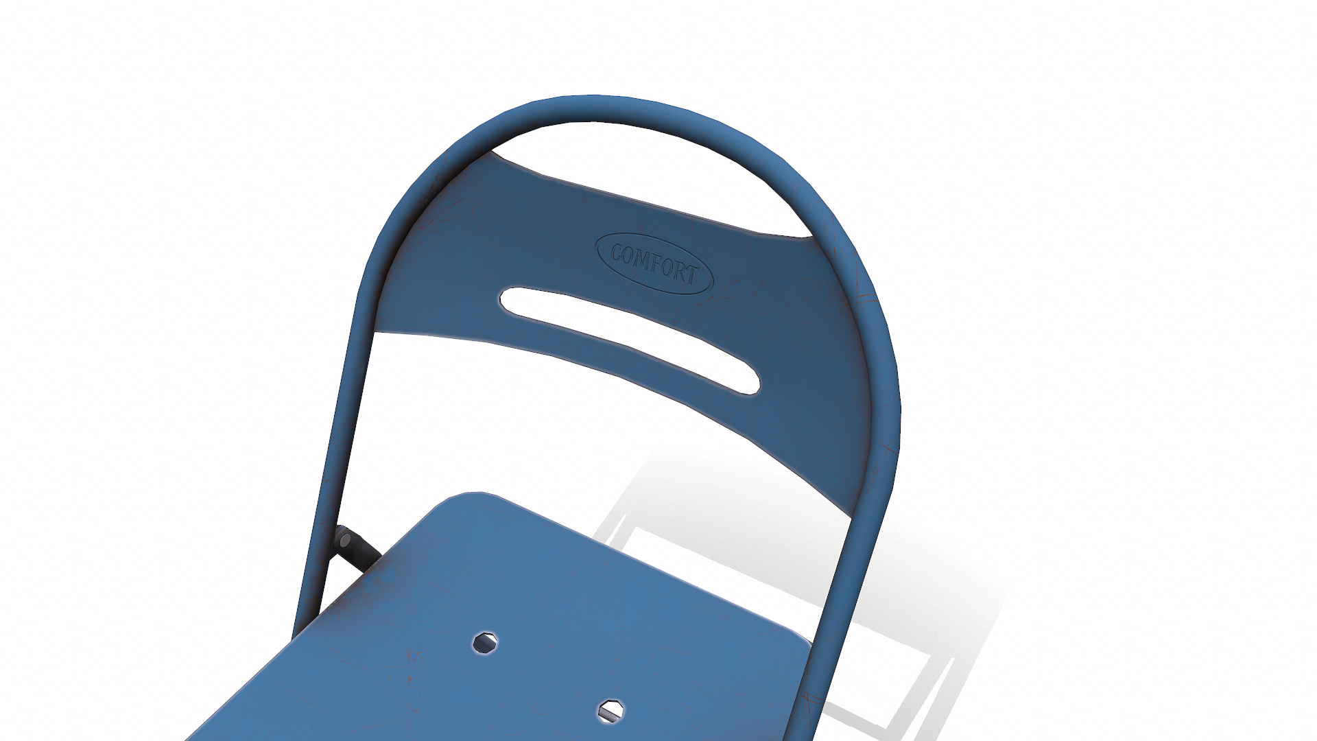 Old Metal Folding Chair Low-poly PBR Low-poly 3D model_9