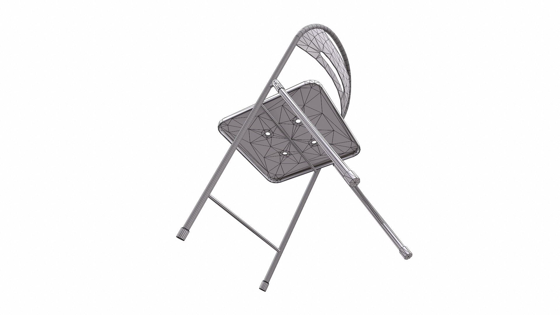 Old Metal Folding Chair Low-poly PBR Low-poly 3D model_15