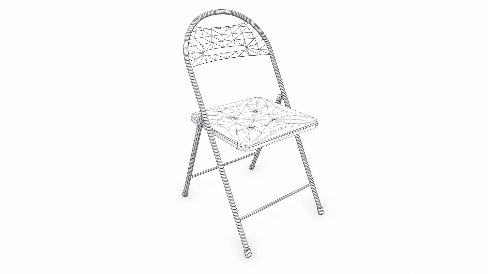 Old Metal Folding Chair Low-poly PBR Low-poly 3D model_13