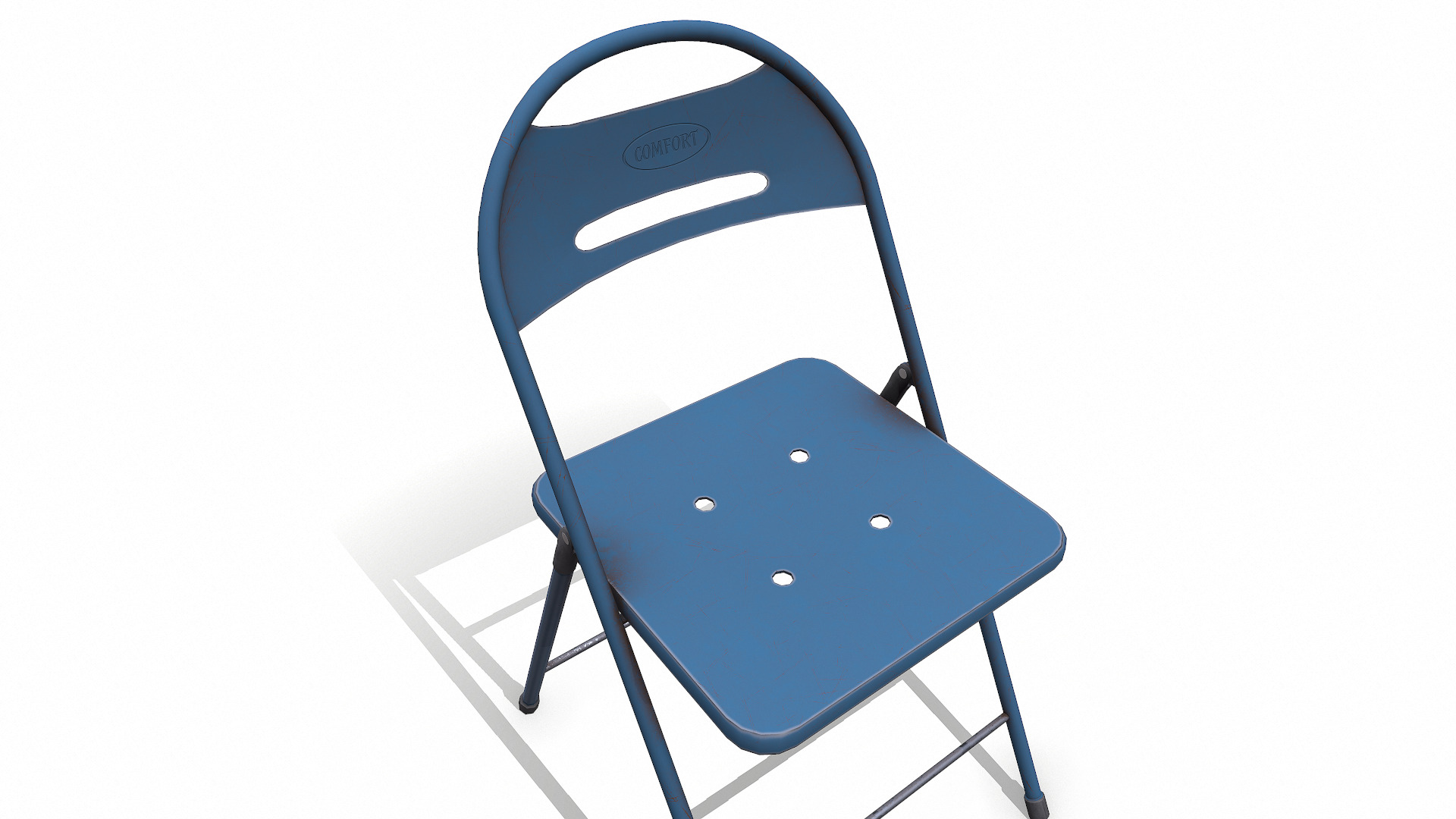 Old Metal Folding Chair Low-poly PBR Low-poly 3D model_8