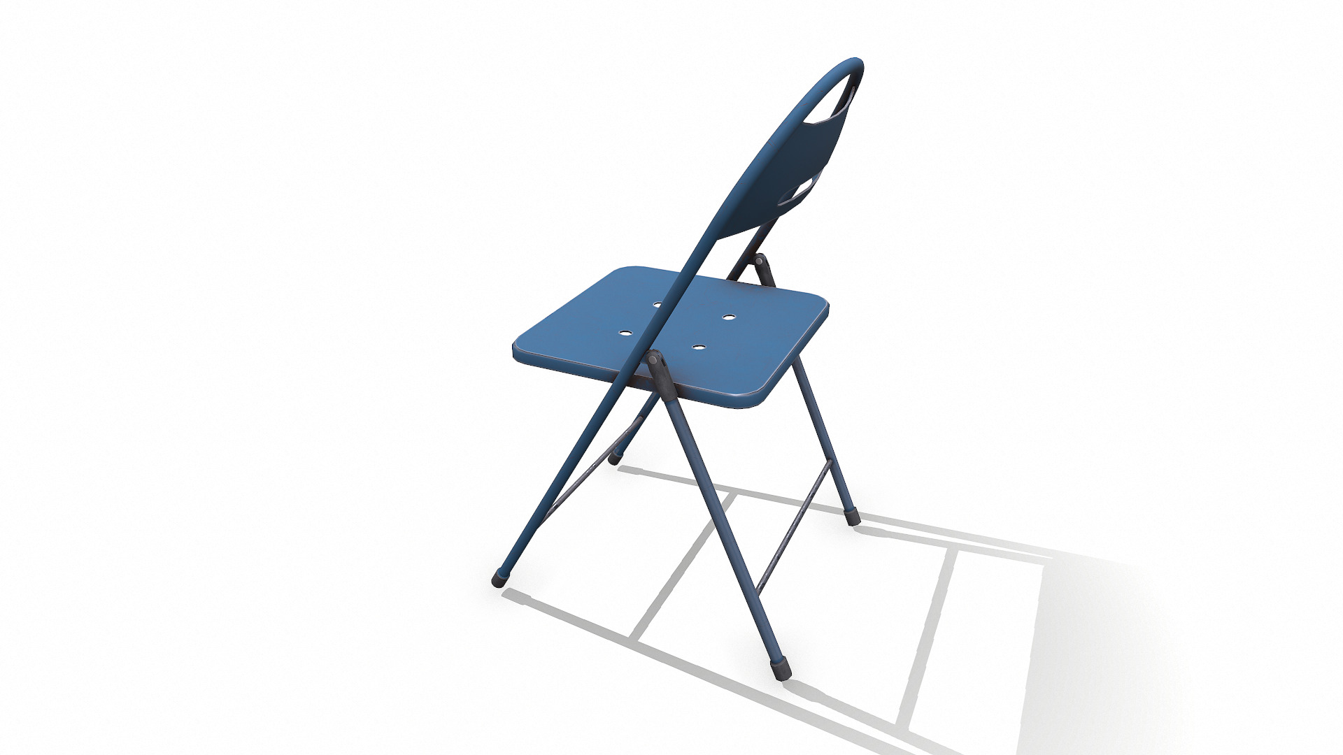 Old Metal Folding Chair Low-poly PBR Low-poly 3D model_5