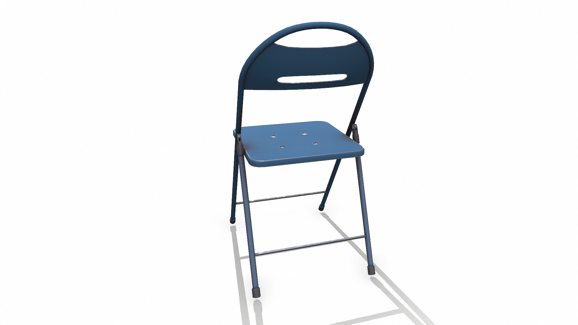 Old Metal Folding Chair Low-poly PBR Low-poly 3D model_6