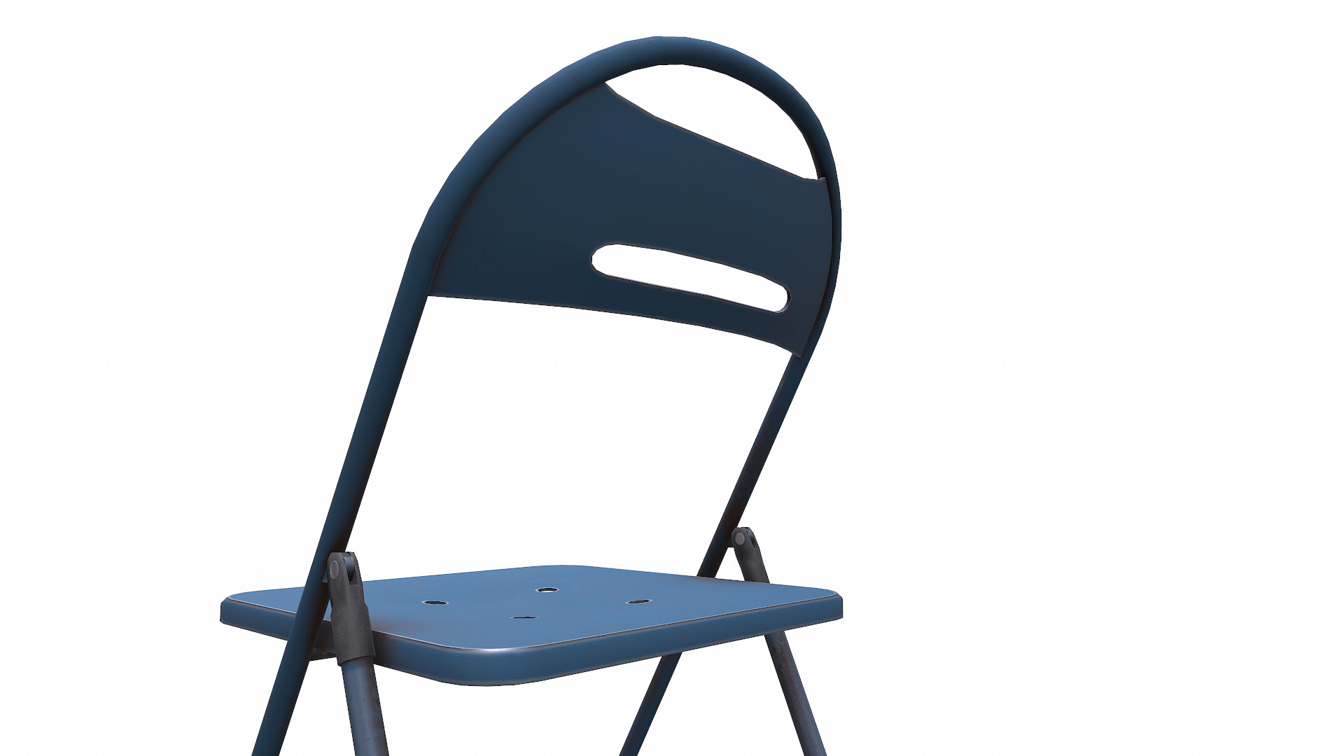 Old Metal Folding Chair Low-poly PBR Low-poly 3D model_10
