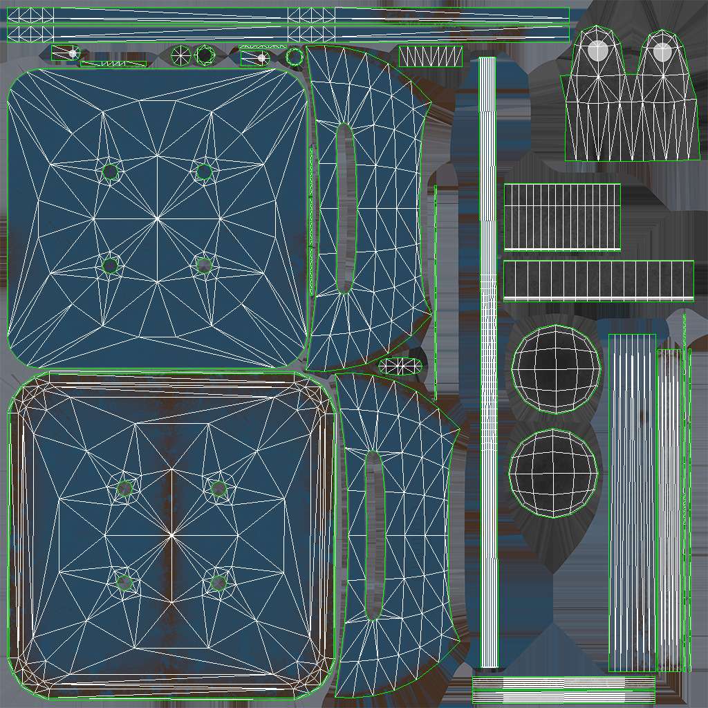 Old Metal Folding Chair Low-poly PBR Low-poly 3D model_16