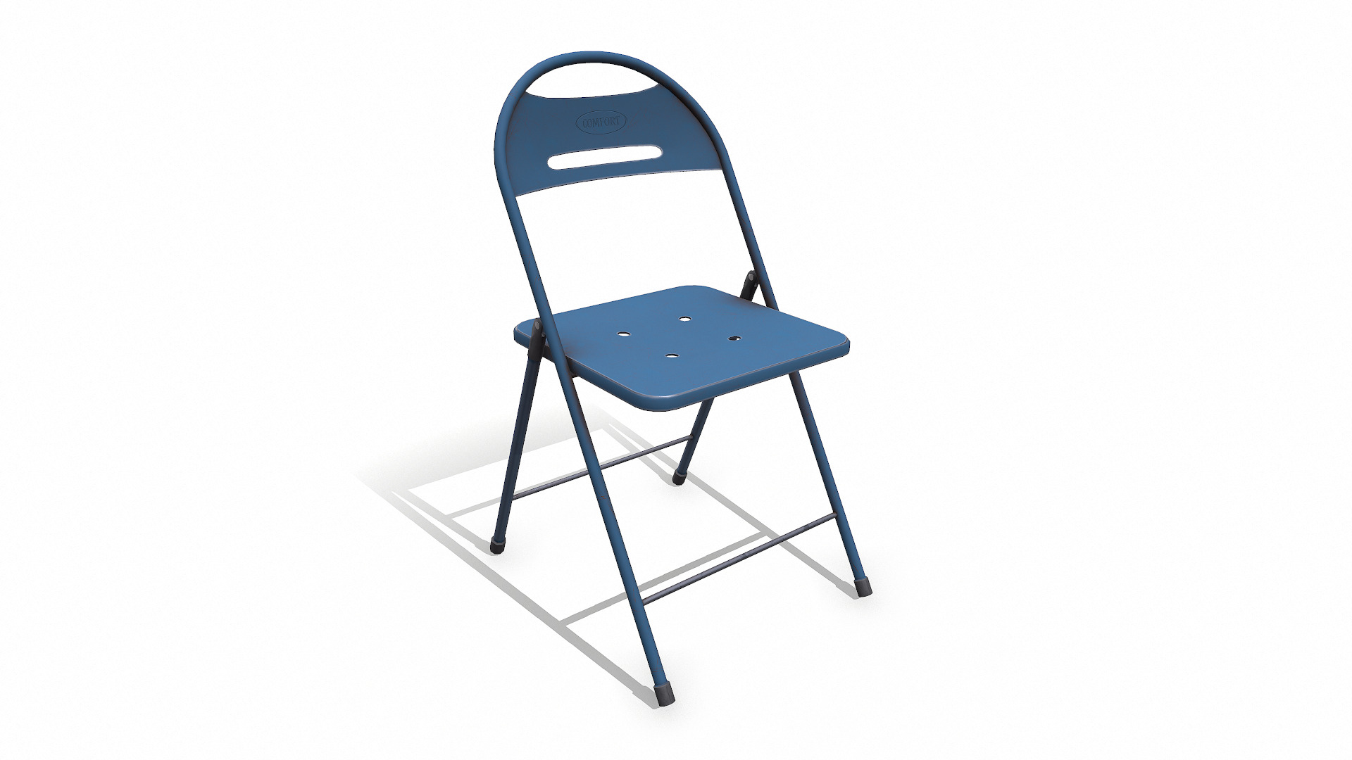 Old Metal Folding Chair Low-poly PBR Low-poly 3D model_2