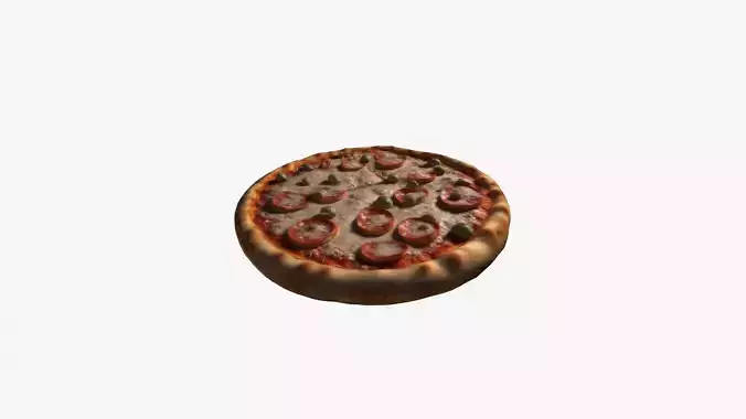  3d Model Cheesy Pepperoni Pizza