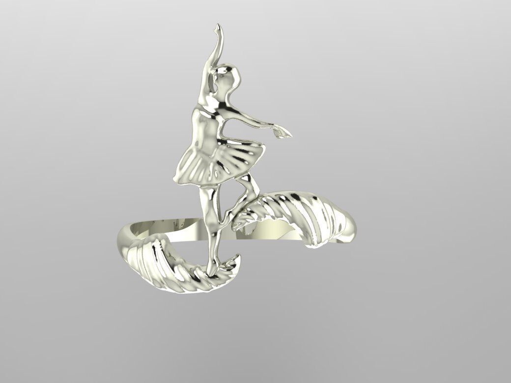 Ballerina Ring 3D print model_3