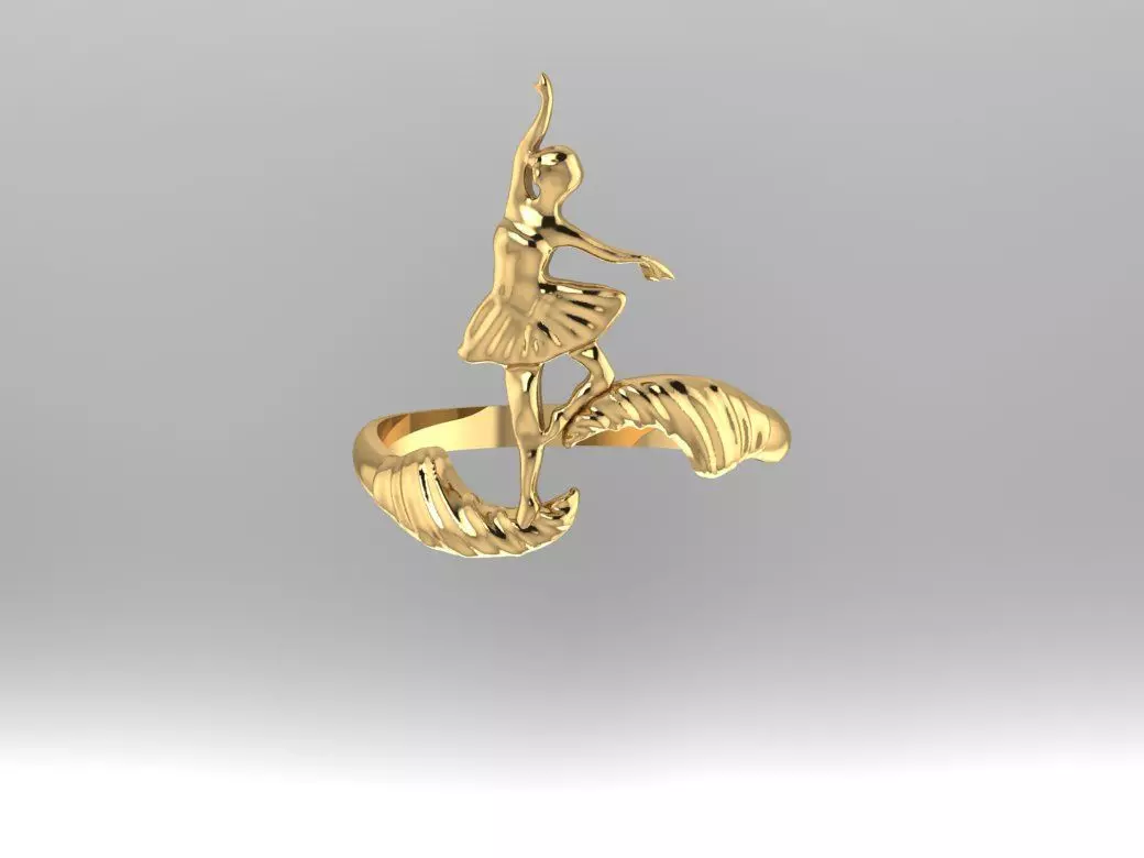 Ballerina Ring 3D print model_0