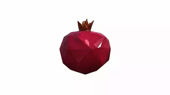  3d Model Ripe Healthy Pomegranate Fruit