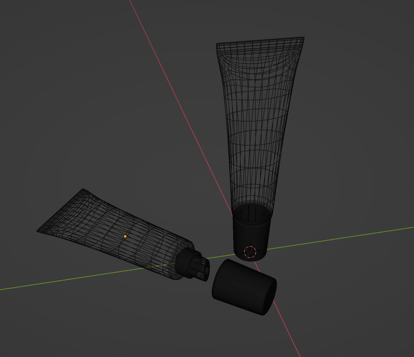 Eye Cream and lip balm in Tube 3D model_2