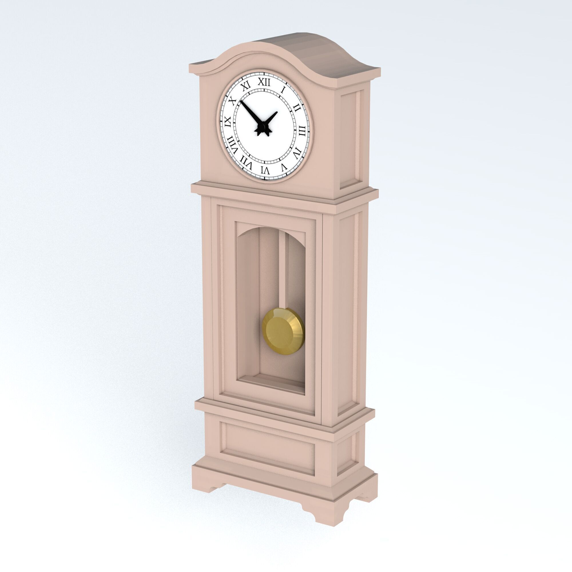 1 to 12 Scale Grandfather Clock Dollhouse Miniature 3D print model_1