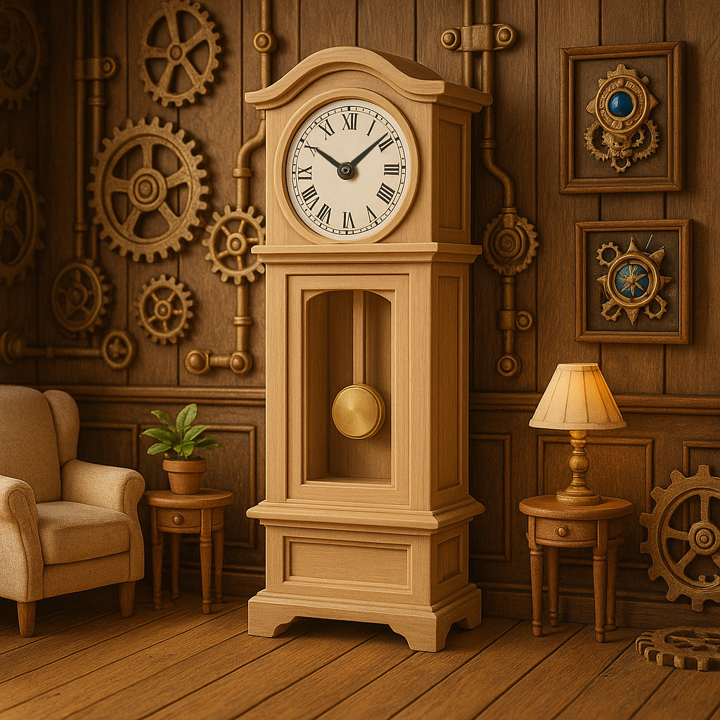 1 to 12 Scale Grandfather Clock Dollhouse Miniature 3D print model_3