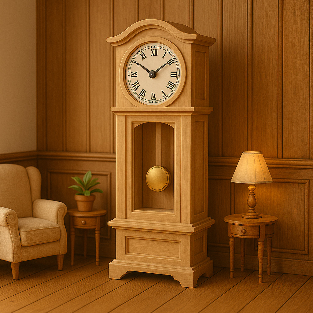1 to 12 Scale Grandfather Clock Dollhouse Miniature 3D print model_4