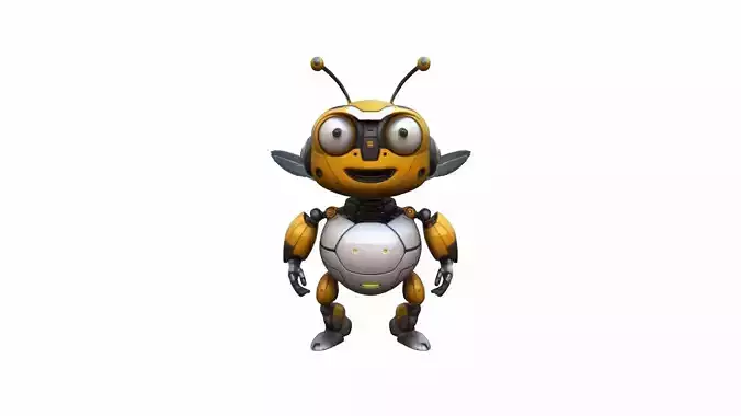  3d Model Metallic Robotic Bee