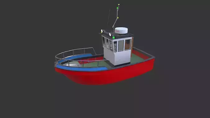 Small Boat Low-poly PBR Low-poly 3D model