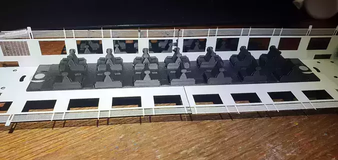 Interior Passenger car 2 and 3 for Rame sur Pneus HO