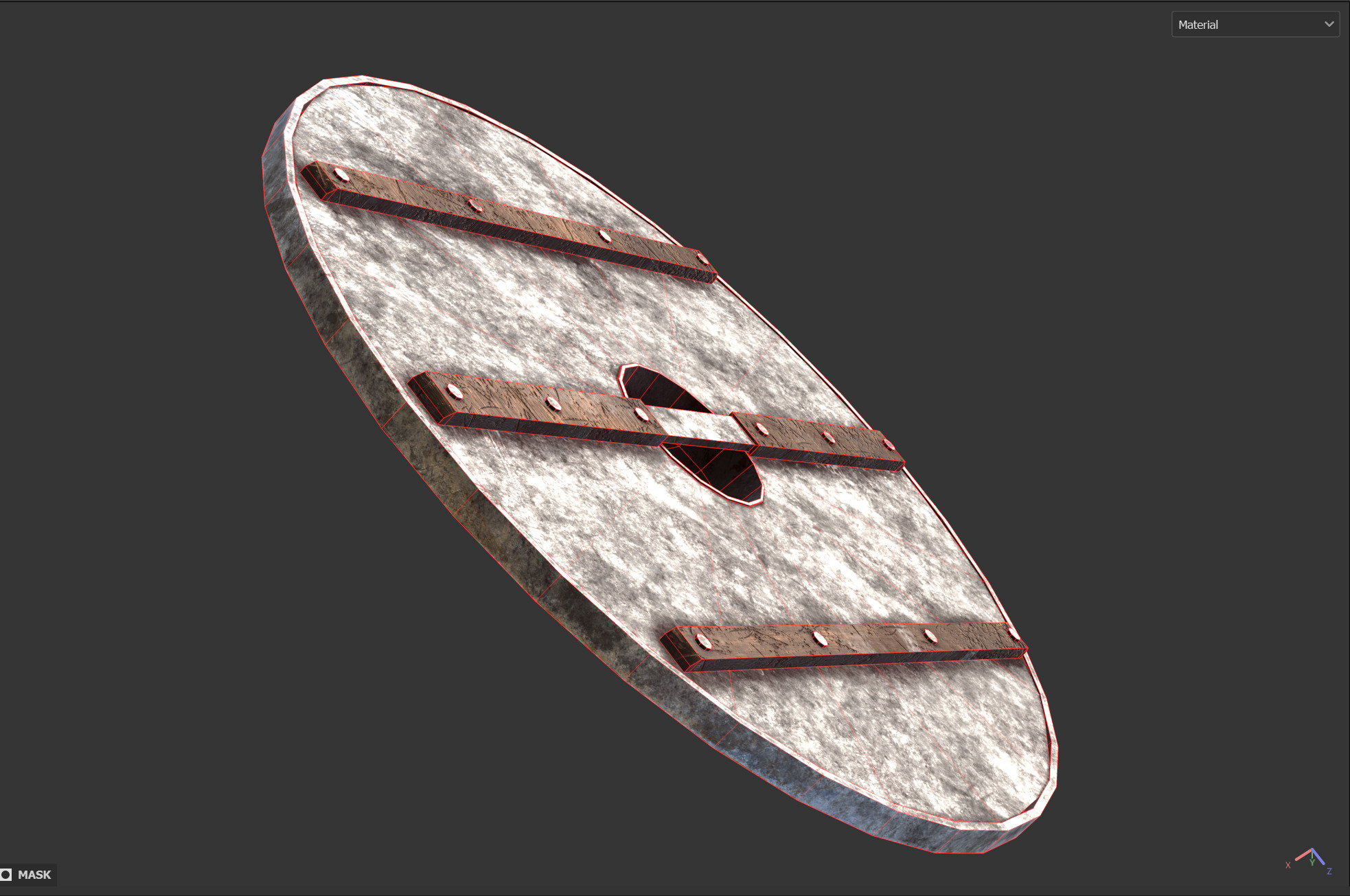 Early Medieval Viking Shield Low-poly 3D model_5