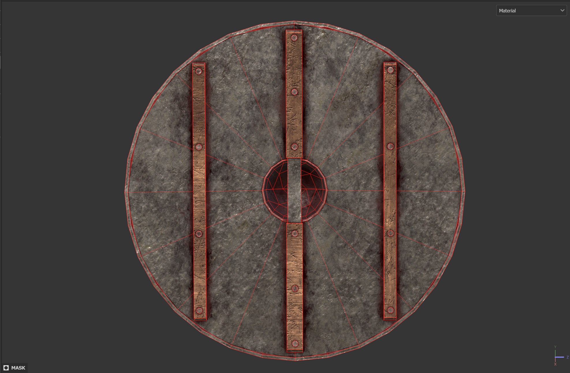 Early Medieval Viking Shield Low-poly 3D model_6