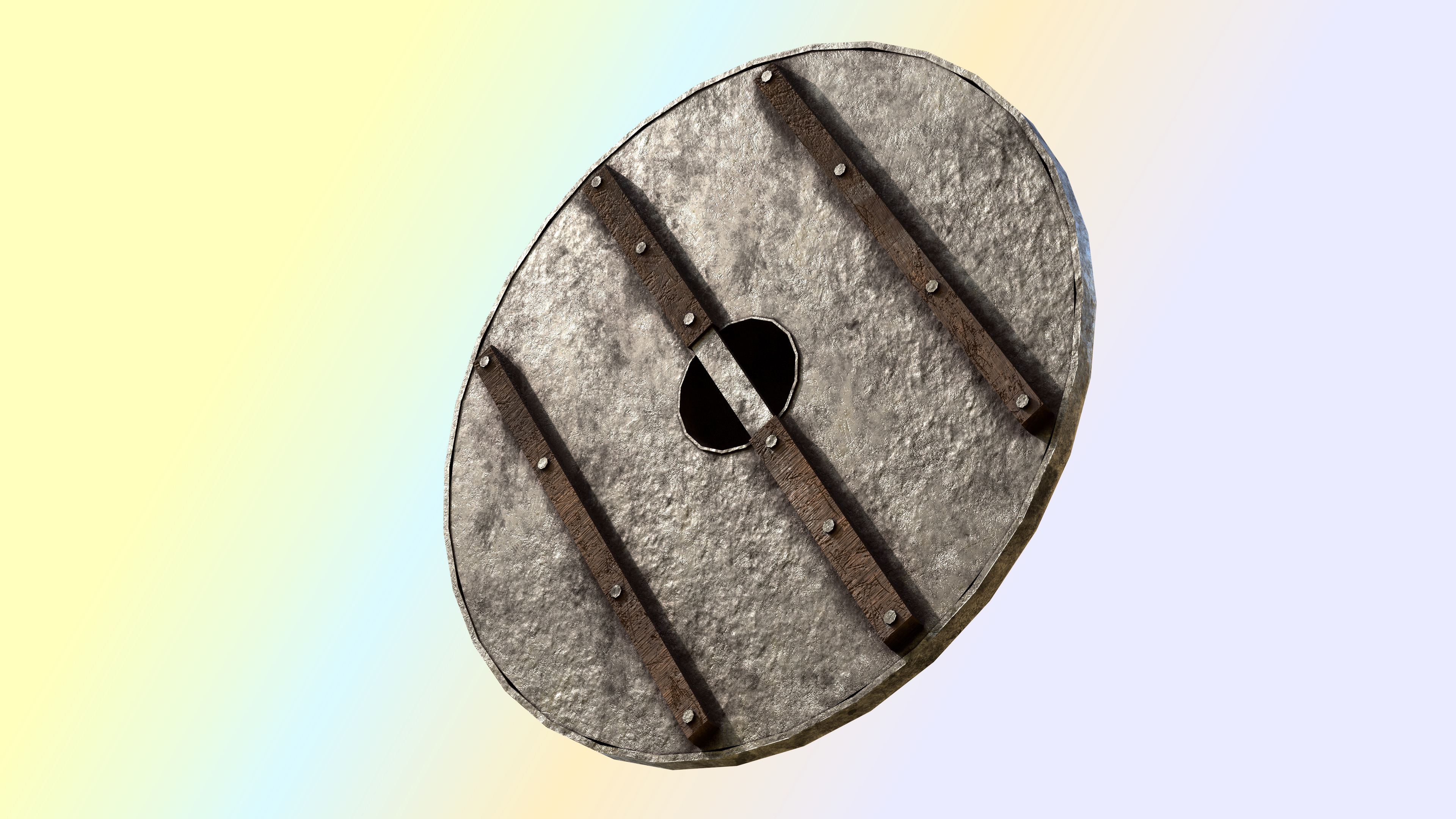 Early Medieval Viking Shield Low-poly 3D model_2