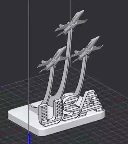 American F-16 Patriot tricolor editable with stand
