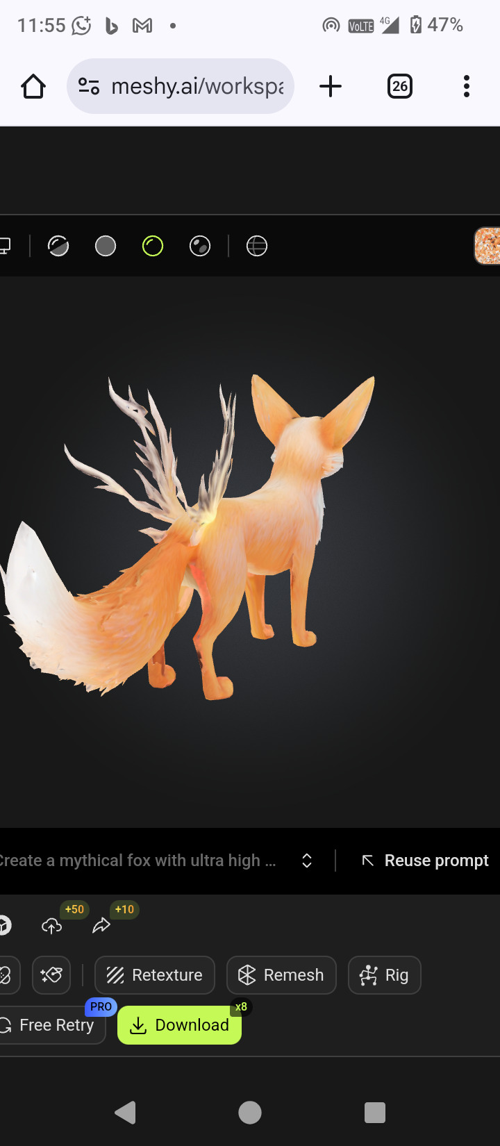 Mythical Fox 3D model_1