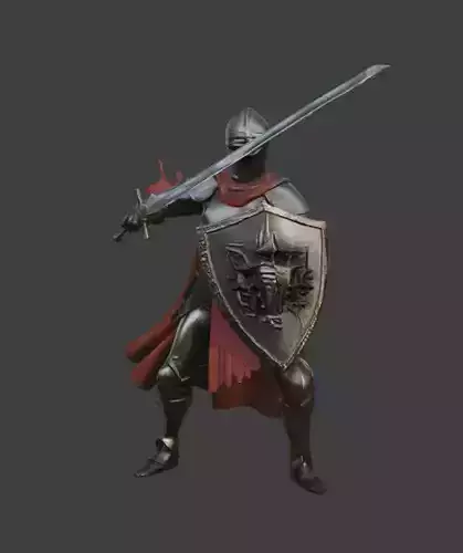 Stylized Warrior 3D Model Fantasy Character