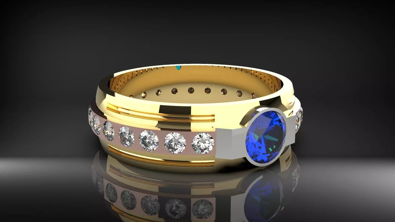 costom desing mens uniq ring 3D print model_0