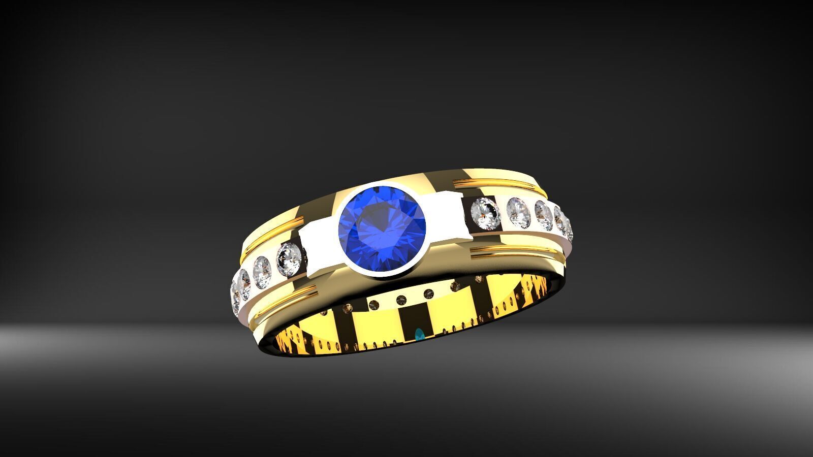 costom desing mens uniq ring 3D print model_3