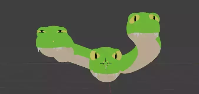 Serpiente Tres Cabezas Low-poly 3D model