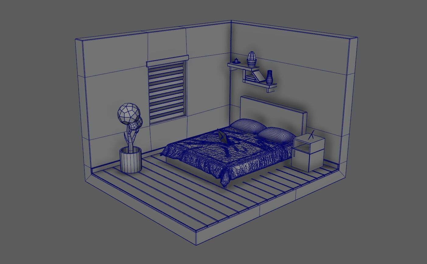 Isometric Room Low-poly 3D model_8