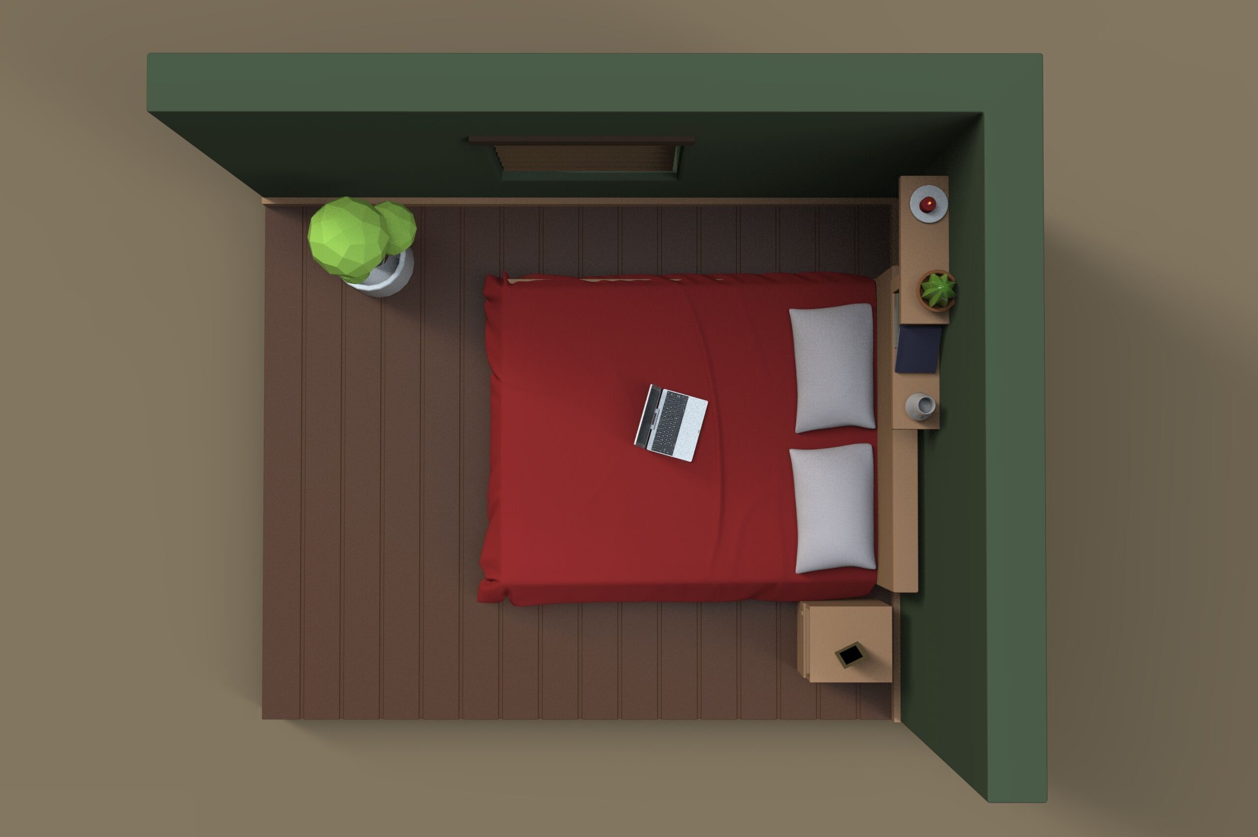 Isometric Room Low-poly 3D model_6