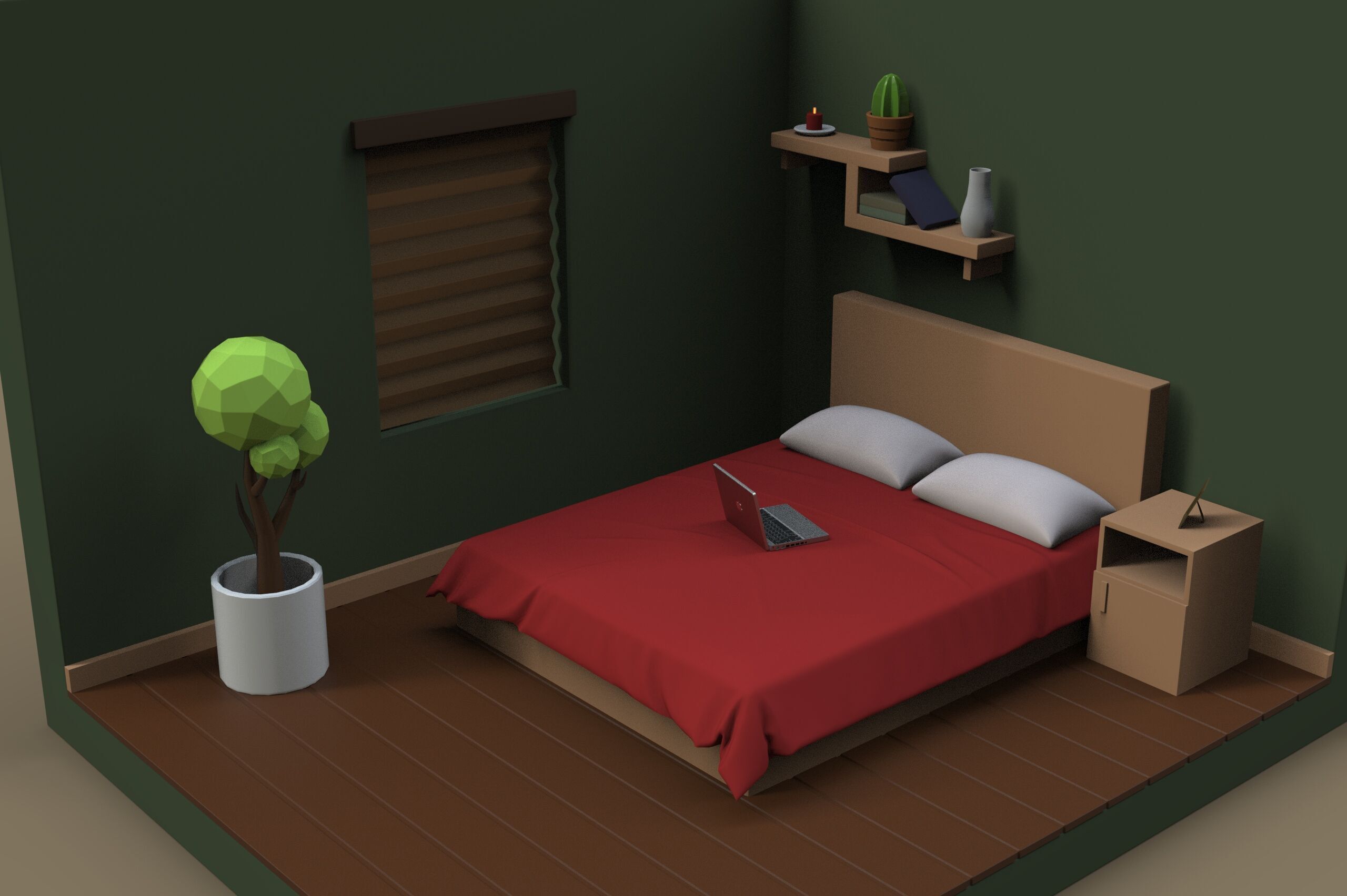 Isometric Room Low-poly 3D model_3