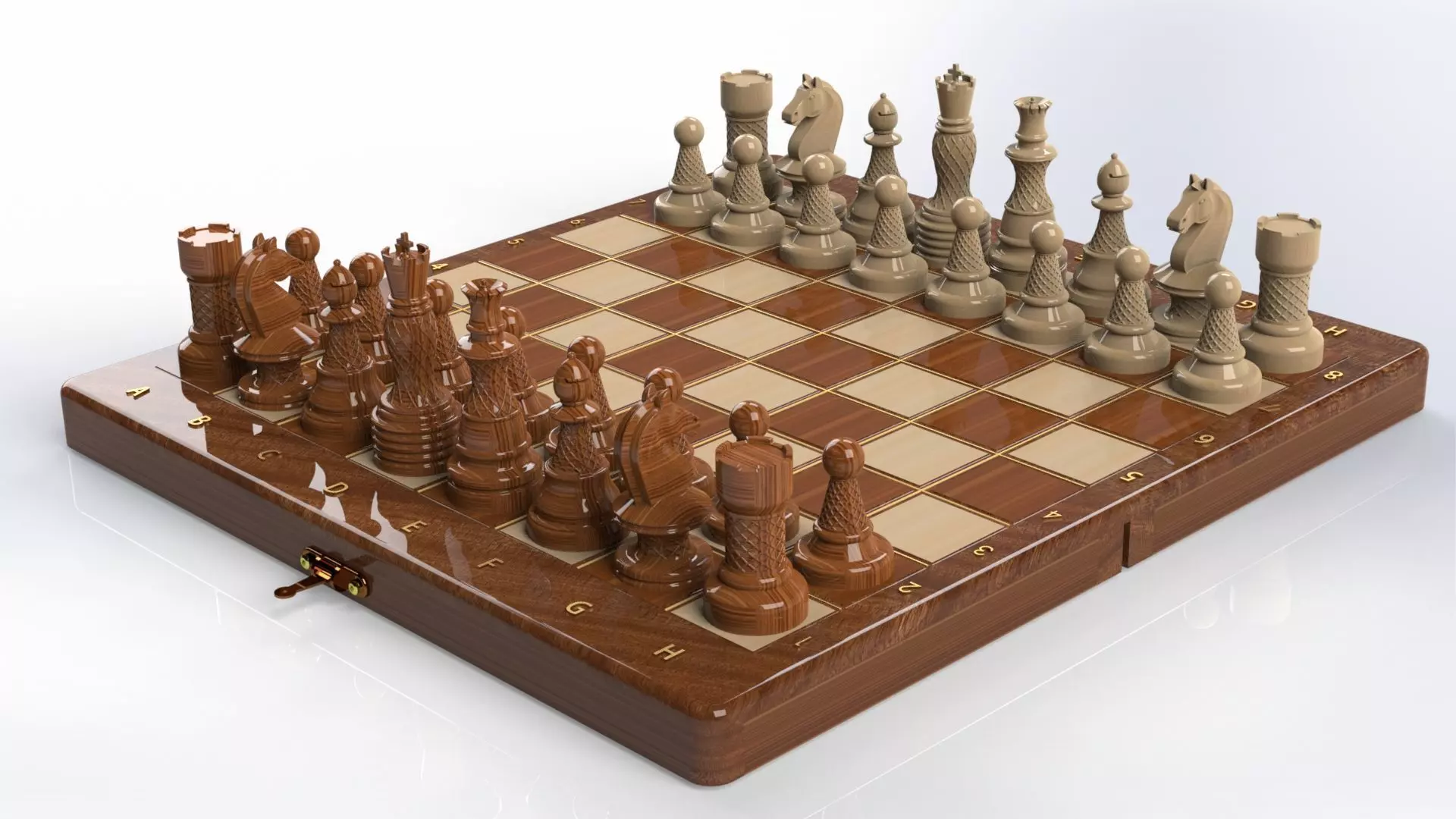 Chess Set Printable with Storage Board 3D print model_0