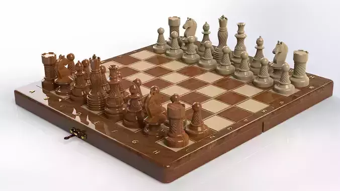 Chess Set  Printable with Storage Board 3D print model