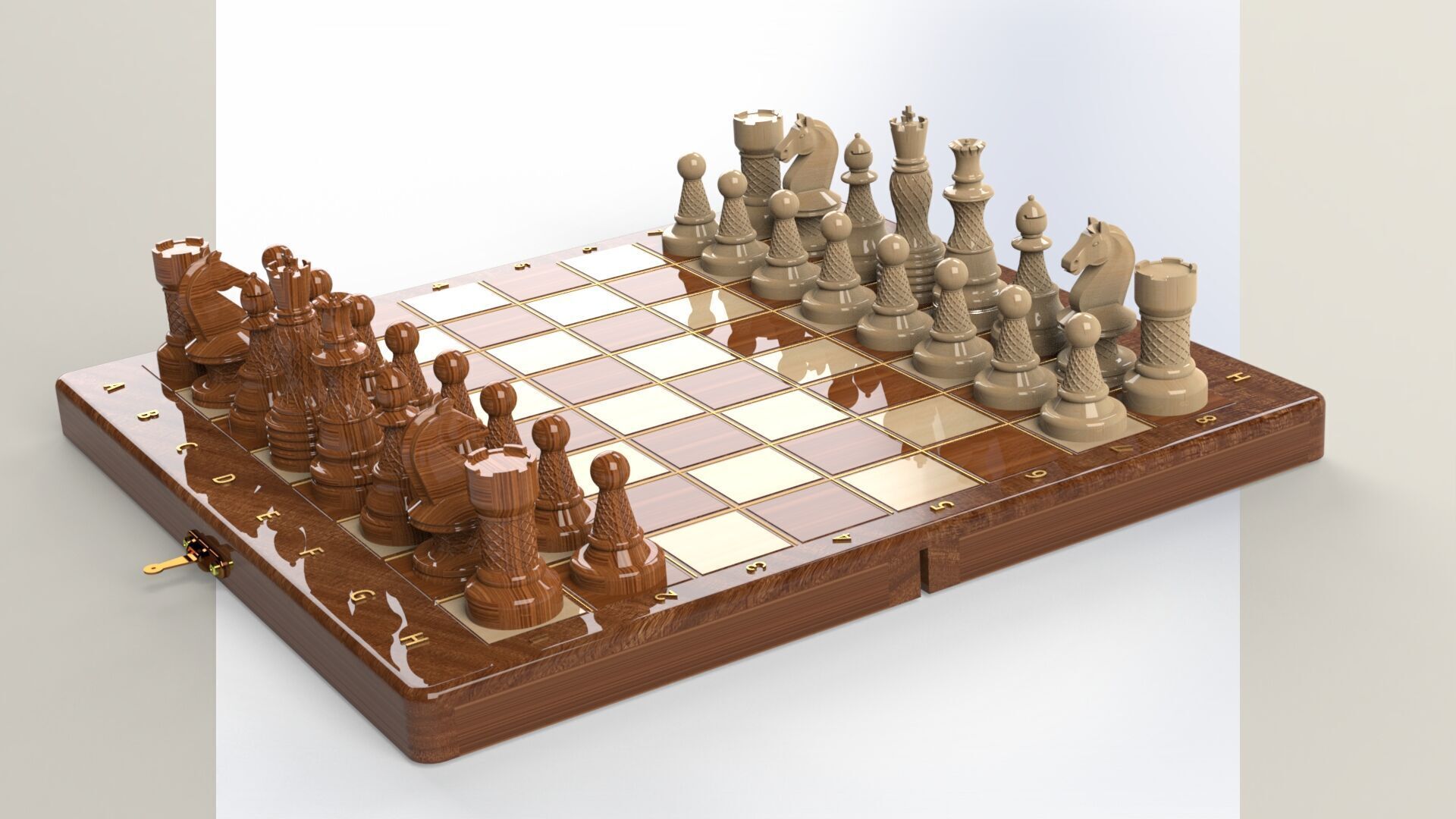 Chess Set Printable with Storage Board 3D print model_4