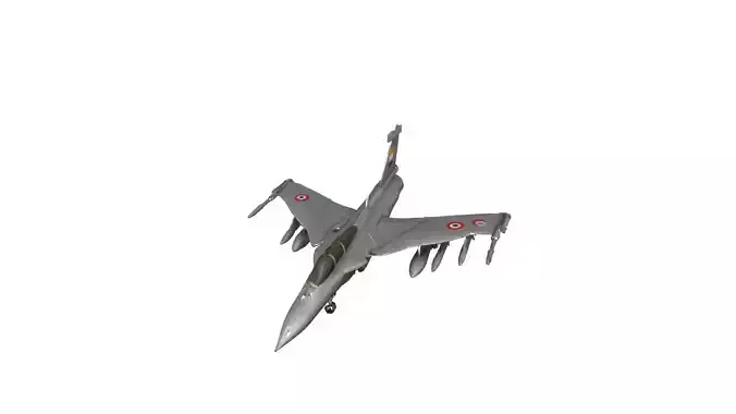 Indian Rafale Fighter Jet with Indian Flag Game Animation Ready