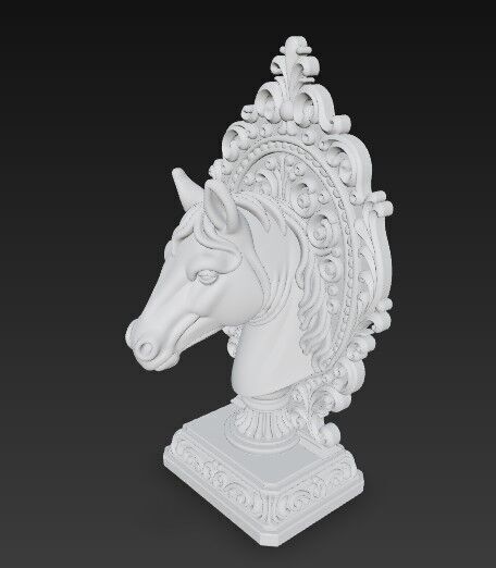 Elegance and Strength in 3D Horse Bust Digital Model 3D print model_11