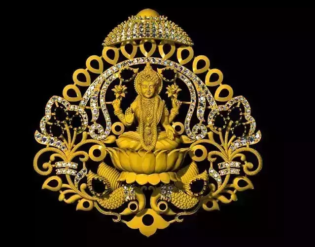 laxmi pendant necklace 3dm file