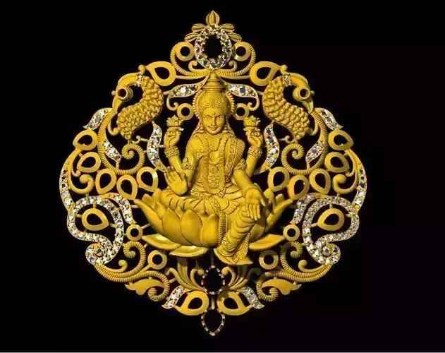 laxmi necklace pendant 3dm file