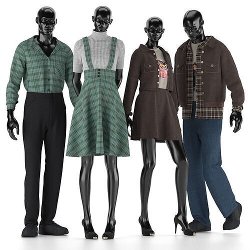 Mannequin Set Vol 010 Low-poly 3D model