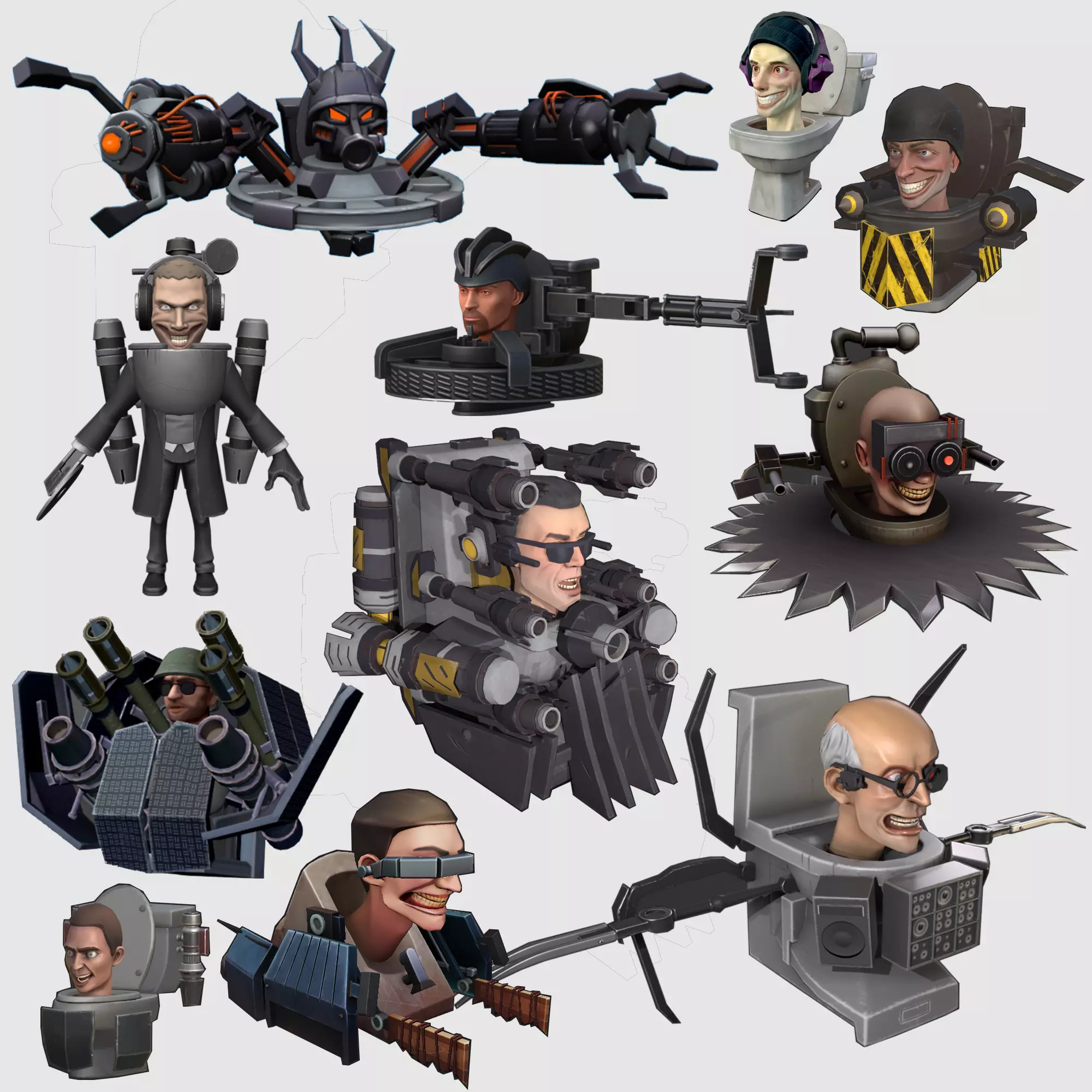 Skibidi Toilet 3D Model Pack 11 Characters  Low-poly 3D model_0