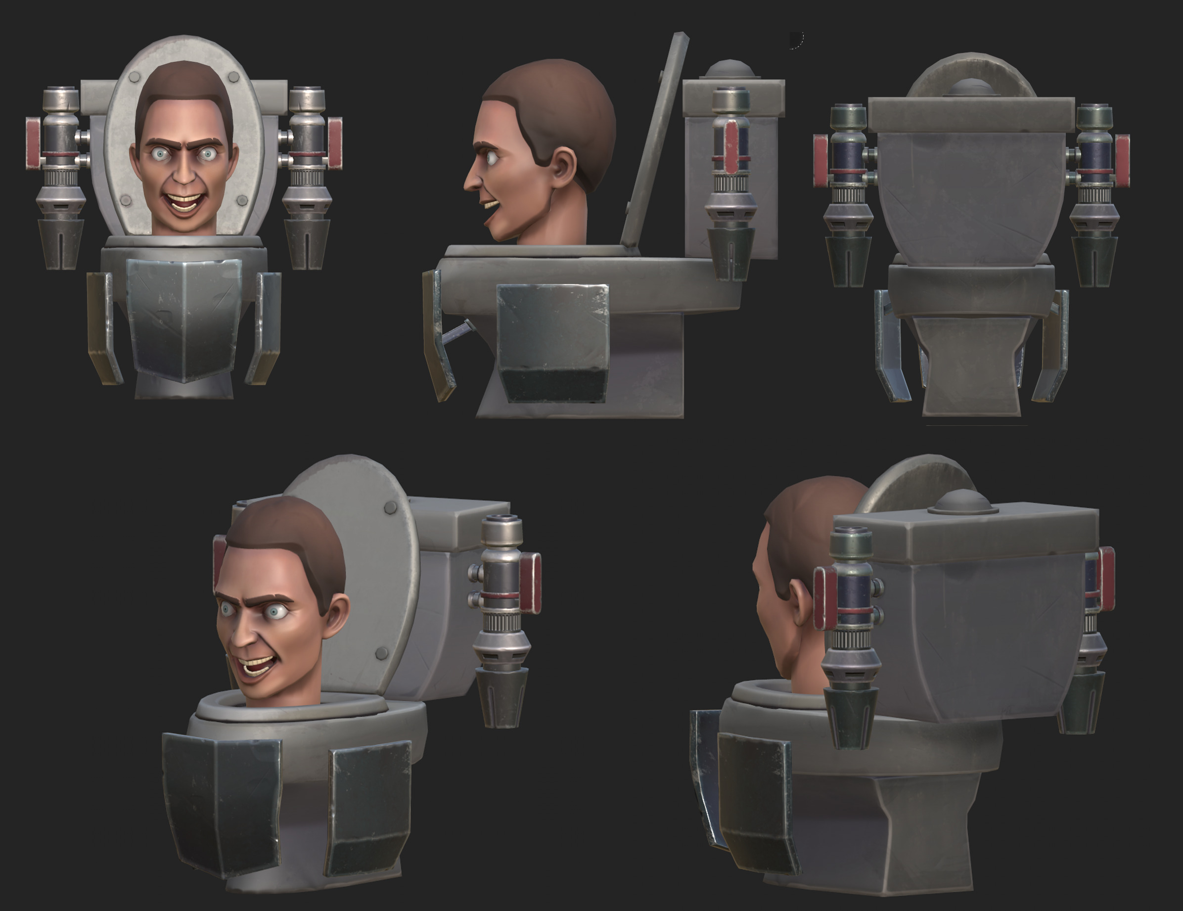 Skibidi Toilet 3D Model Pack 11 Characters  Low-poly 3D model_10