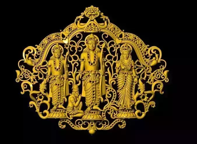 ram parivar necklace pendant 3dm file