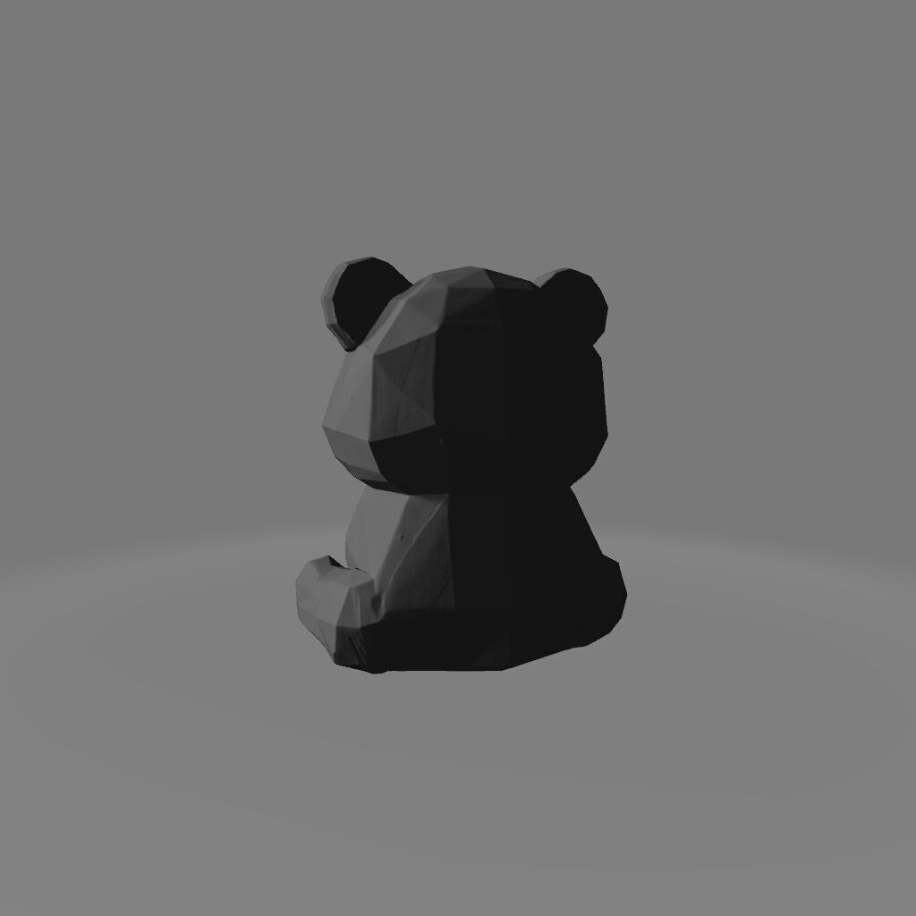 Low-Poly Panda 3D print model_3
