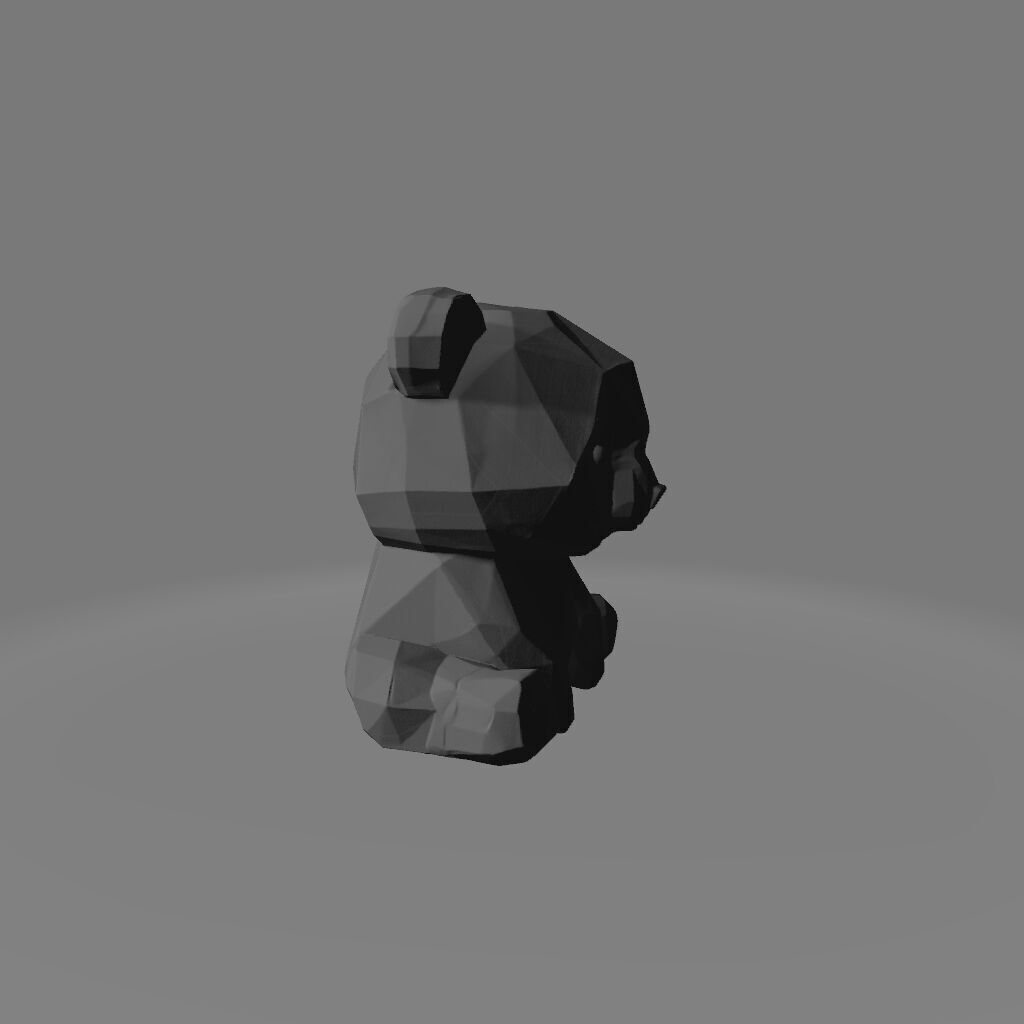 Low-Poly Panda 3D print model_4